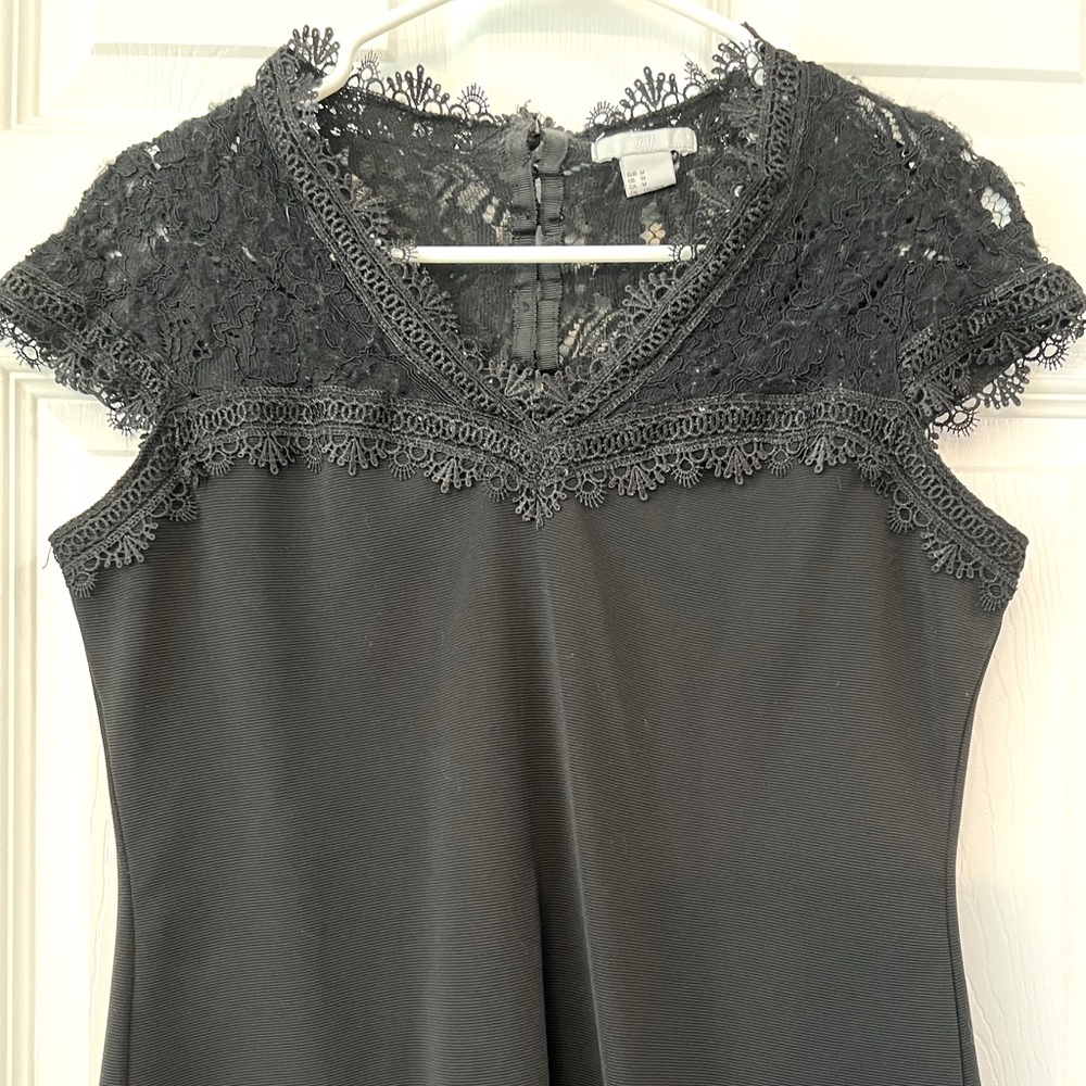 Beautiful black lace blouse with back buttons